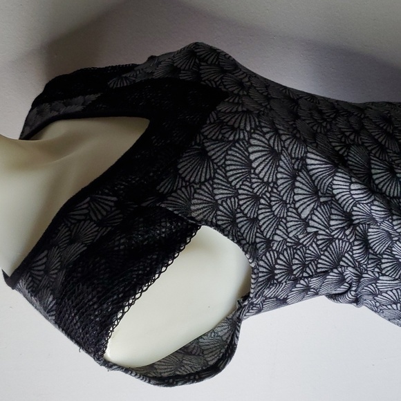 Black Swan Black & Gray Dress with black lace and Art Deco details - Picture 11 of 13